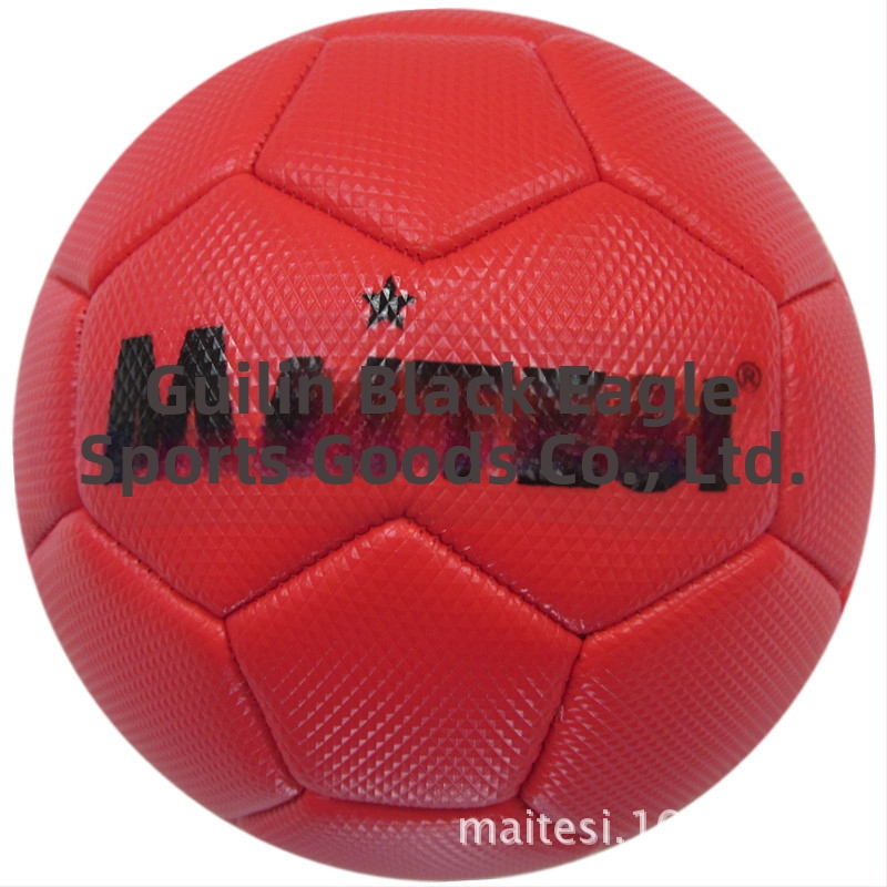 PVC dječji set lopti: rukometna lopta, nogometna lopta i gateball lopta s tiskanim logotipom; promjer oko 14 cm, veličina 2; šivano strojem; mogućnost prilagodbe.