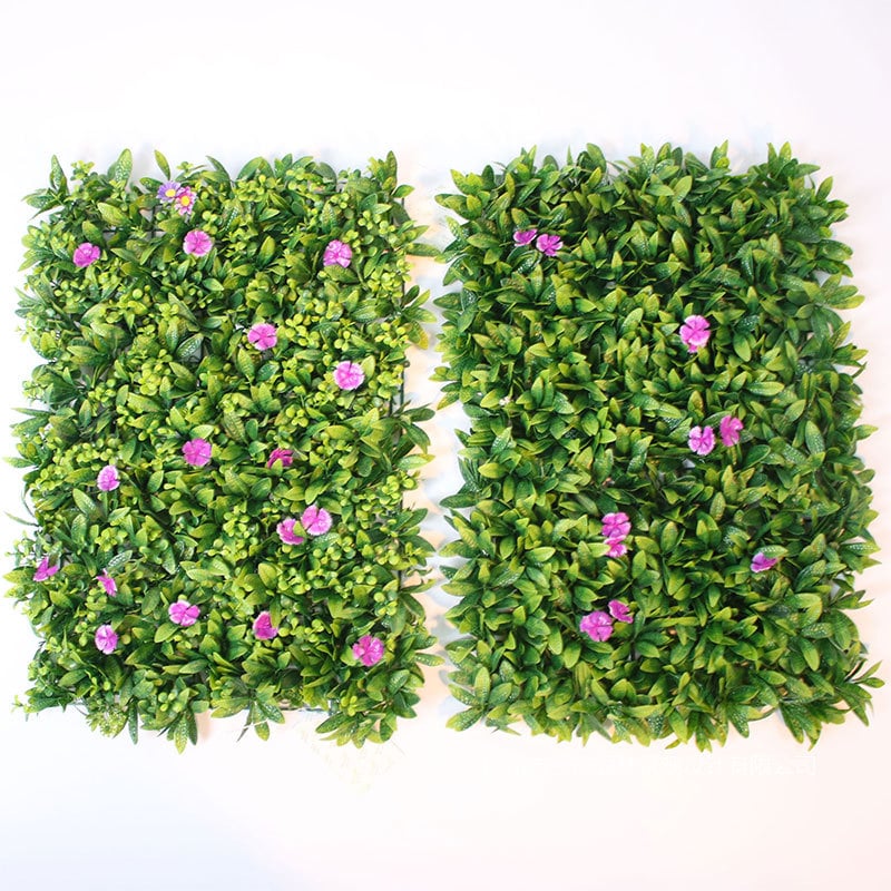 Perete din iarbă artificială pentru fundal de nuntă – decor interior/exterior, plantă murală ignifugă cu flori artificiale, design personalizabil