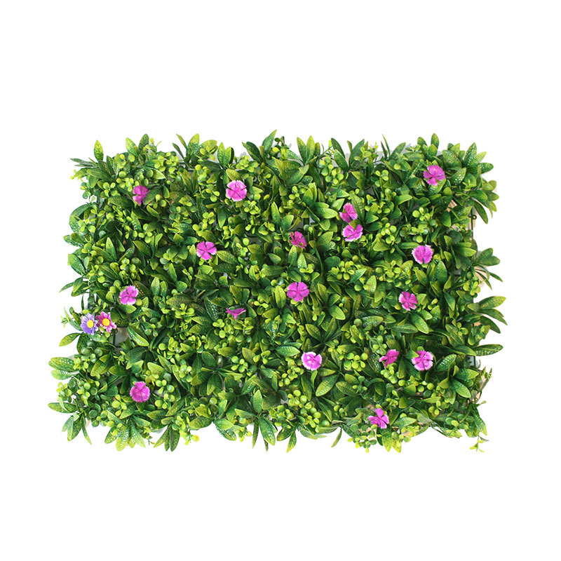 Perete din iarbă artificială pentru fundal de nuntă – decor interior/exterior, plantă murală ignifugă cu flori artificiale, design personalizabil