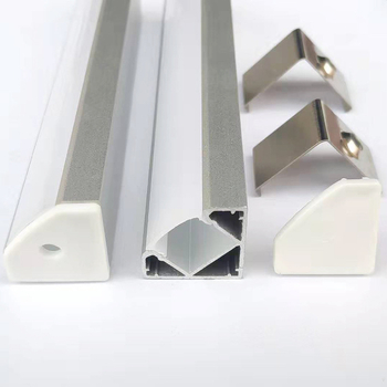 Canal din aluminiu în formă de V pentru bandă LED, cu capac PC