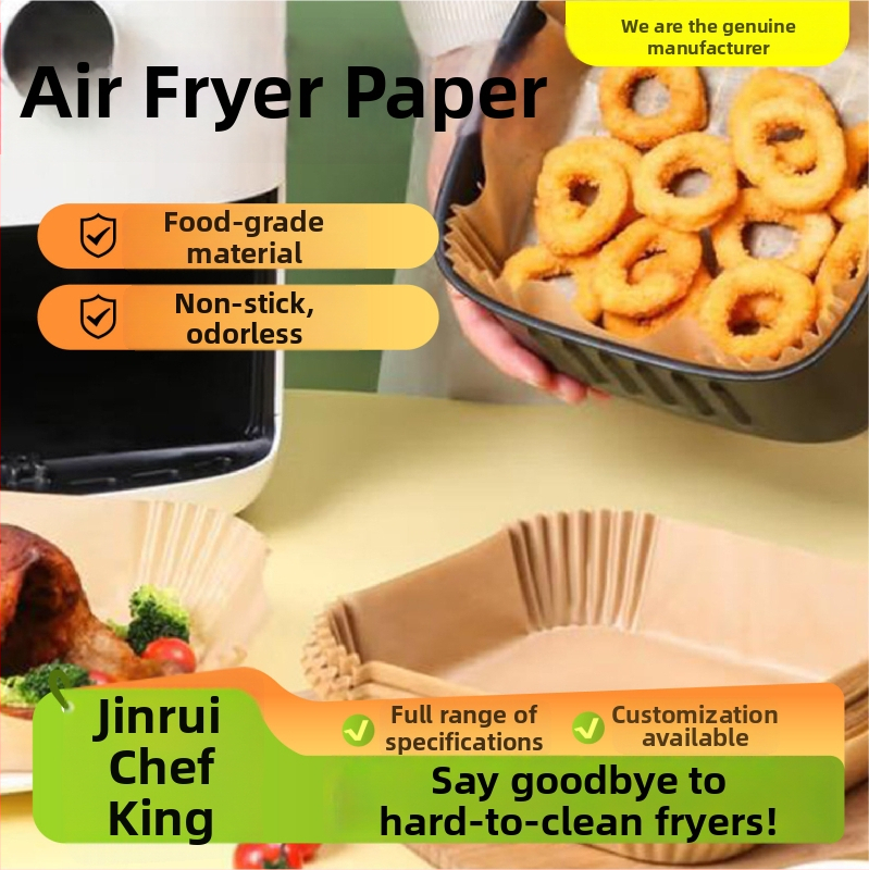 Štvorecový papier do air fryer, olejovo-odolný a vodotesný, jednorazový papier na pečenie