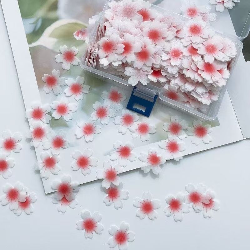 Hârtie wafer comestibilă cu flori de cireș pentru decorarea brioșelor