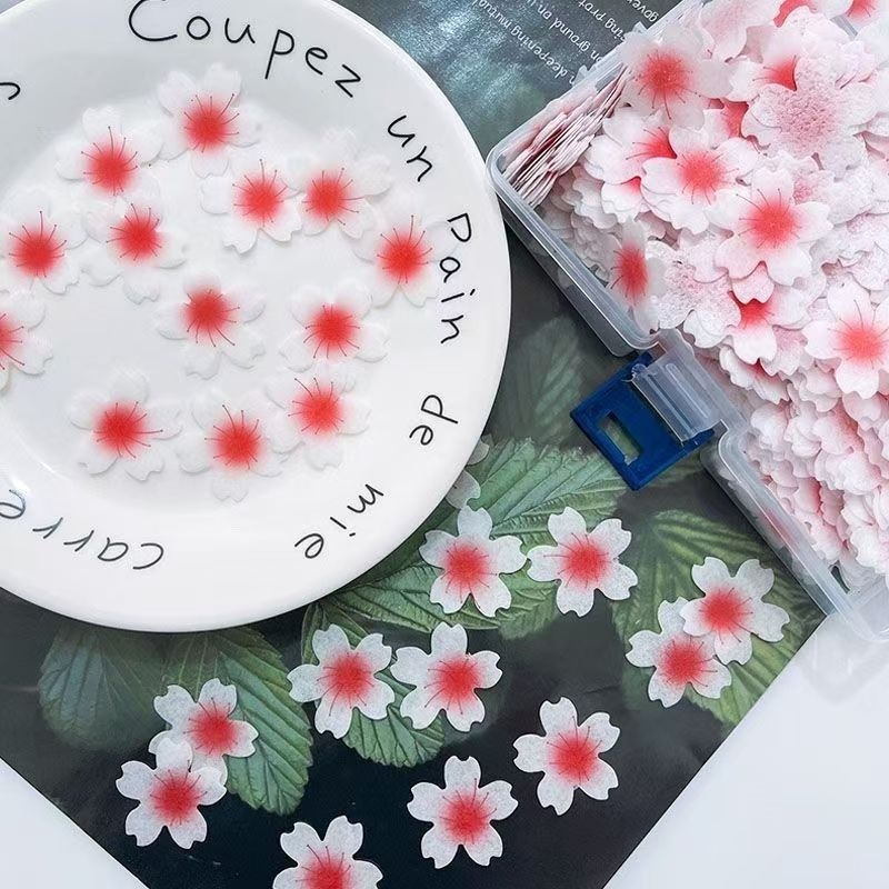 Hârtie wafer comestibilă cu flori de cireș pentru decorarea brioșelor
