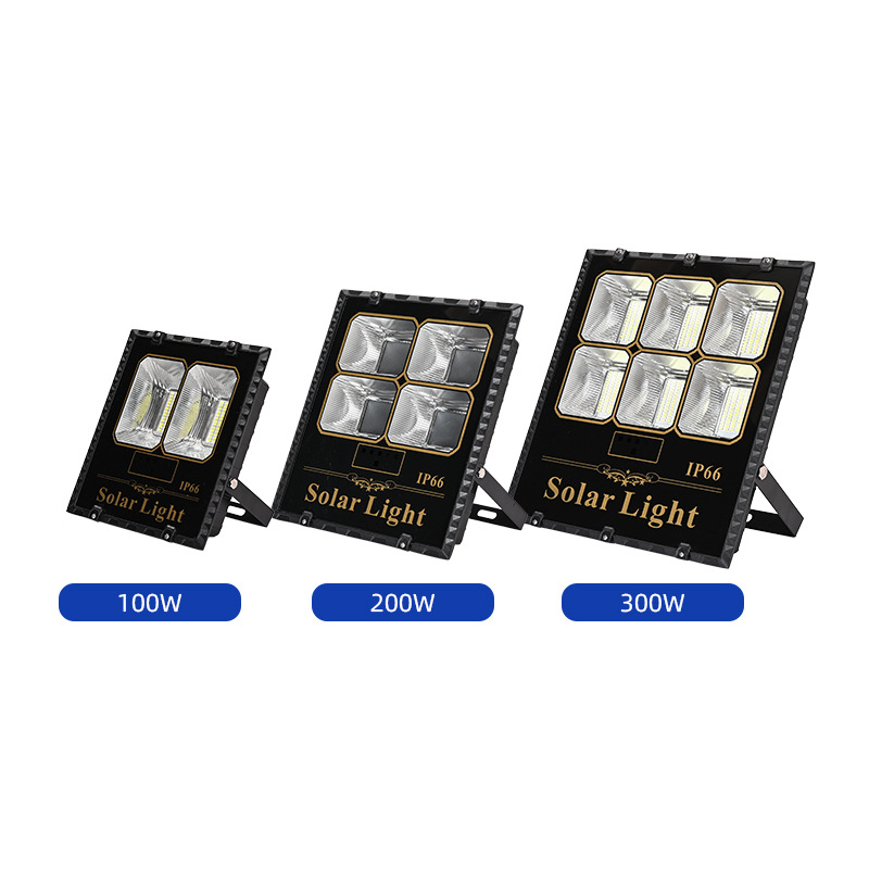 Iluminat exterior impermeabil pentru curte, LED solar, foarte luminos, 100W/200W/300W, proiector cu carcasa