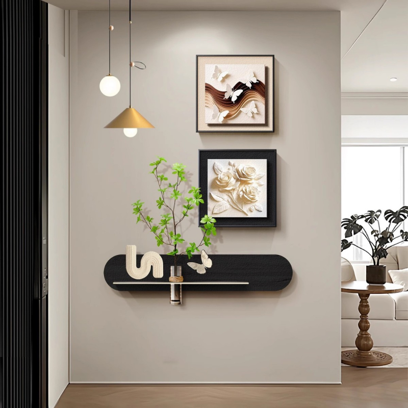 Tablouri în trei părți, înramate, pentru living, cu plante verzi hidroponice, design abstract creativ pentru fundalul canapelei