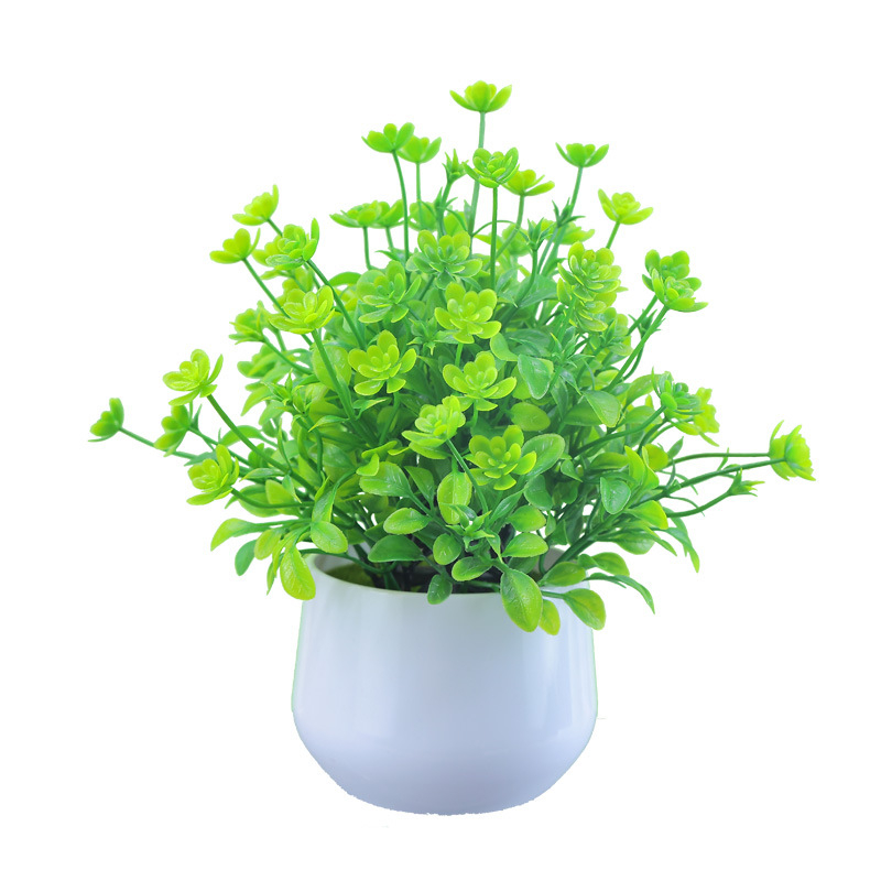 Mini bonsai artificial cu Camelia, pentru decor interior la birou