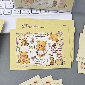 Butter Bear drăguț - Carte de mesaje pentru ziua de naștere, card ilustrat în stil desen animat, scrisă de mână
