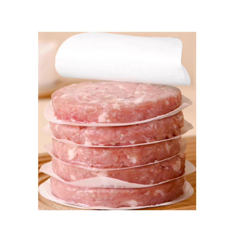 Hârtie de ambalare pentru umplutura de carne de hamburger, hârtie antiadezivă cu față dublă, acoperire cu silicon pentru frigider, separatoare de alimente, personalizabil