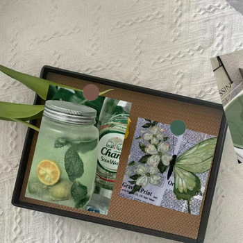 Set de 15 cărți poștale verzi de vară, în stil literar minimalist, pentru decor de perete interior