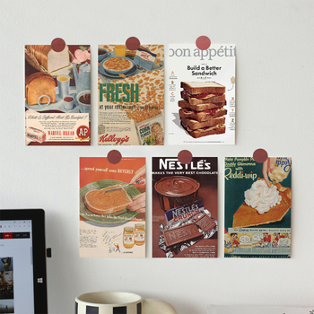 10 postere retro cu mâncare pentru perete – autocolante de perete pentru dormitor și cămin, decor de perete, recuzită pentru ședințe foto, carduri poștale