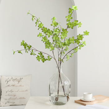 Plantă artificială de înaltă calitate, în stil japonez clopot, cu multe frunze, pentru decor interior, verde Nordic