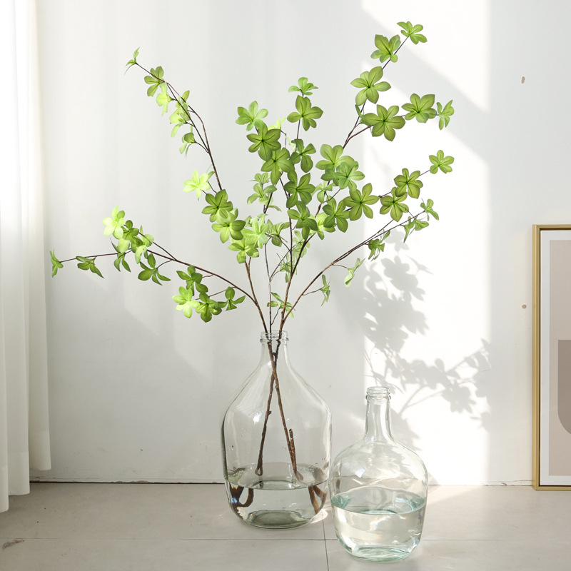 Plantă artificială de înaltă calitate, în stil japonez clopot, cu multe frunze, pentru decor interior, verde Nordic