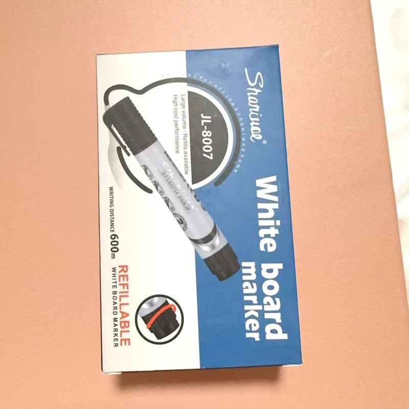 8007 Marker pentru tablă albă, de înaltă calitate, ștersibil, pentru profesori, cu vârf mare