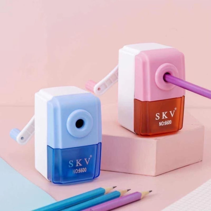 Ascuțitor de creioane SKV, manual cu manivelă – alimentare automată a grafitului, design simplu pentru birou