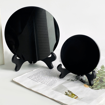 Obsidijan disk s ogledalom, poliranom rasporedom Sedam zvijezda Feng Shui za dom, ulaz i stol