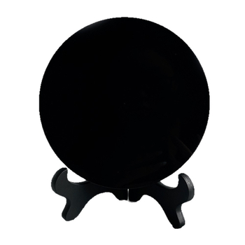 Obsidijan disk s ogledalom, poliranom rasporedom Sedam zvijezda Feng Shui za dom, ulaz i stol