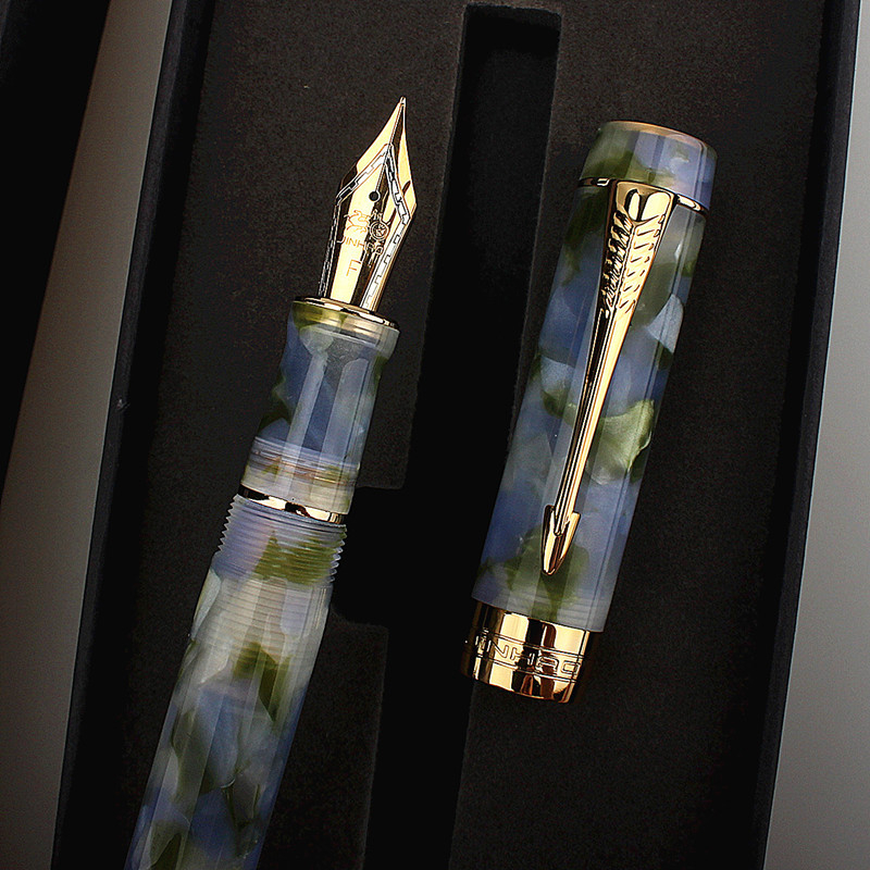 Jinhao Century 100 Емералдно зелено метално перо — минималистично писало за бизнес подарък
