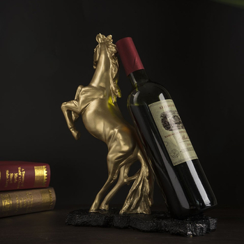 Персонализирана модерна златна конска статуетка от смола за дом, декор за винен шкаф и антре