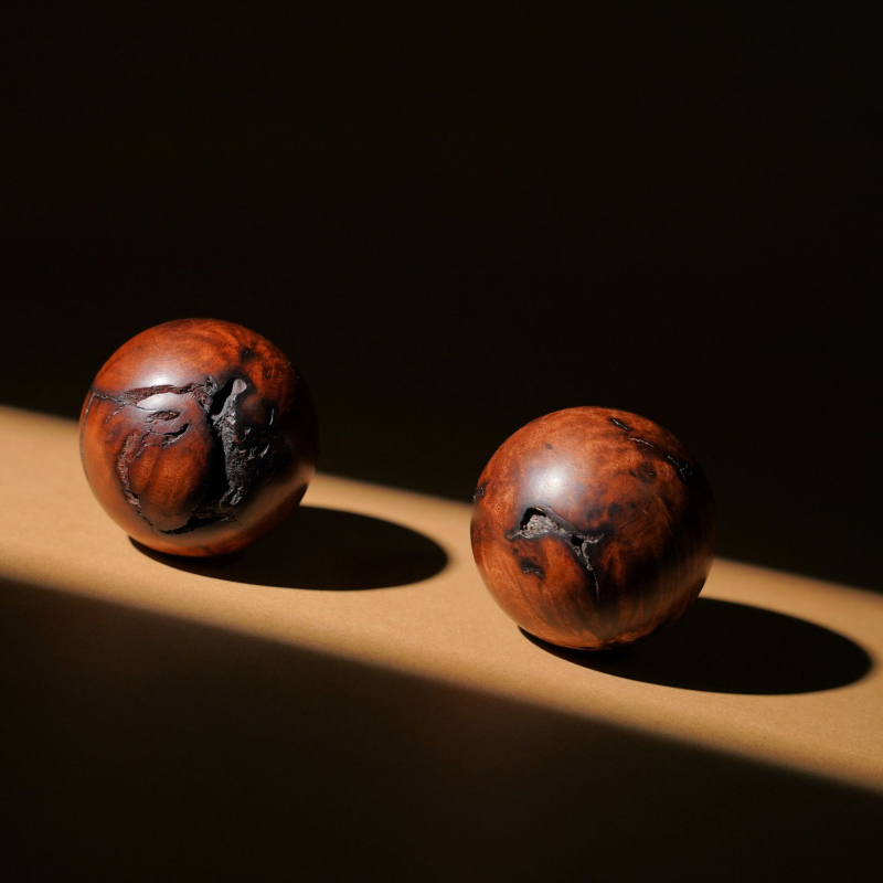 45 mm kugla od drveta jujube s tragom munje, ručni ukras za zbirku