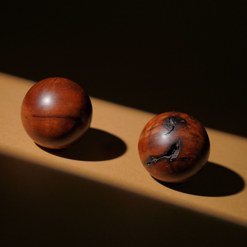 45 mm kugla od drveta jujube s tragom munje, ručni ukras za zbirku
