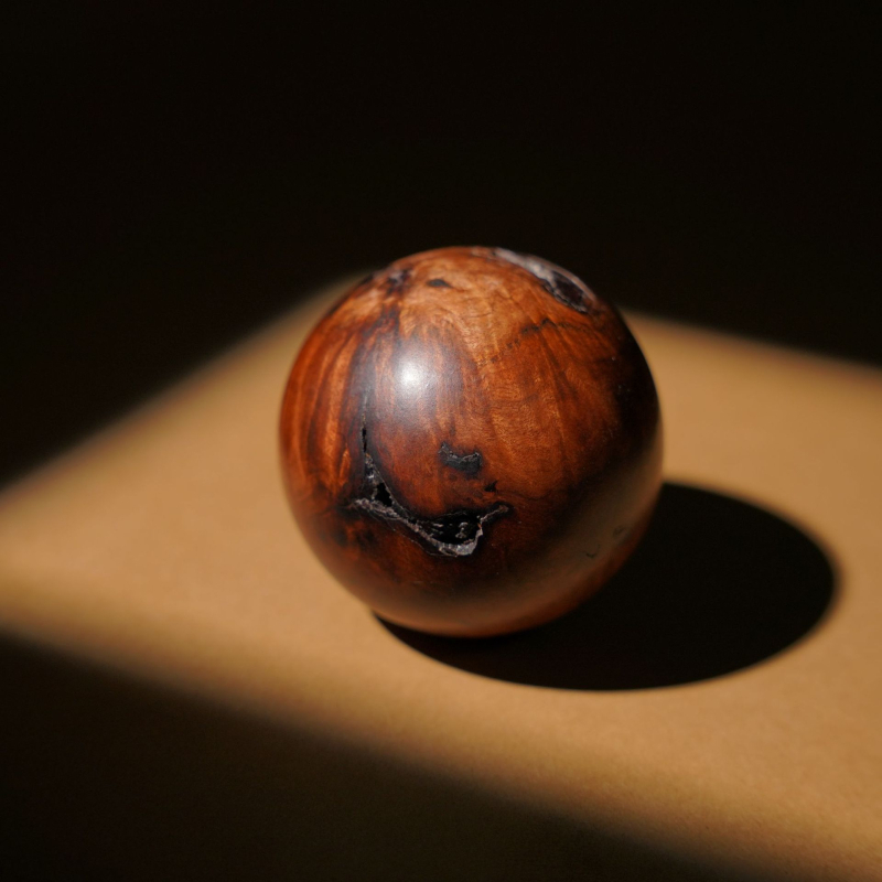 45 mm kugla od drveta jujube s tragom munje, ručni ukras za zbirku
