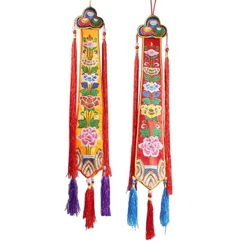 Nepalske ručno izvezene zastavice tibetanskog stila za kućni budistički oltar, osam tibetskih blagoslovljenih simbola