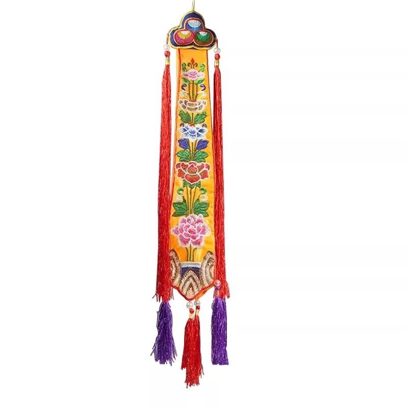 Nepalske ručno izvezene zastavice tibetanskog stila za kućni budistički oltar, osam tibetskih blagoslovljenih simbola