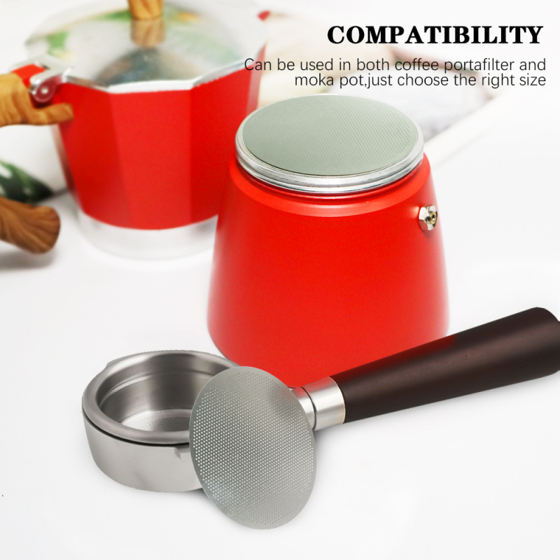 2-частен комплект метални филтърни мрежи за moka pot, размери 56/59/61/65/68 мм, за ръчно приготвяне на кафе, филтърна хартия
