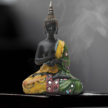 Смолени олтарни статуи: Shakyamuni Buddha, Avalokitesvara Bodhisattva и Ksitigarbha Bodhisattva