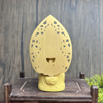 Boxwood резбована Amitabha Buddha статуя за кола – автомобилна украса, декоративно изделие