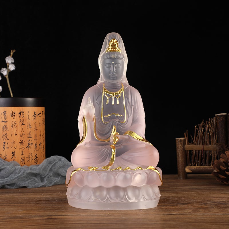 Статуя Guanyin Bodhisattva от смола, ръчна изработка, декоративен елемент за домашно поклонение