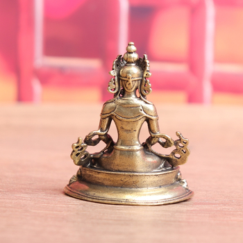 Тибетски Буда за дълголетие, месингова настолна статуя Bodhisattva – религиозна украса