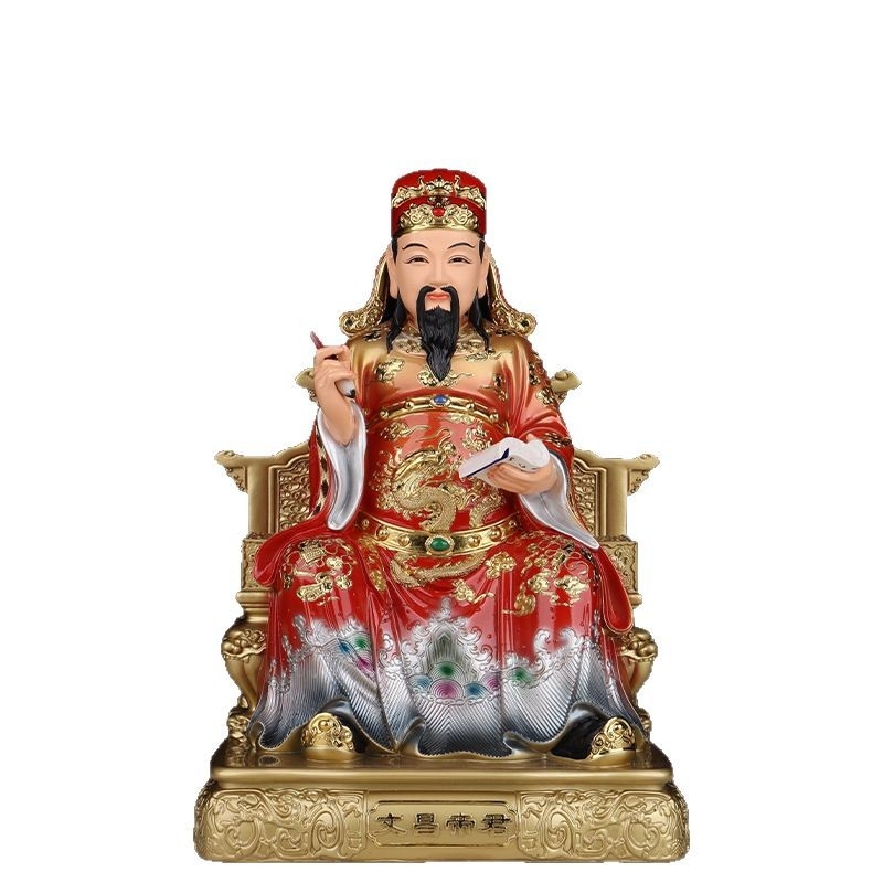 Статуи от смола на боговете Wenchang Dijun и Wenqu Xingjun, литературни божества, декоративни фигури с благословения за слава и ранг