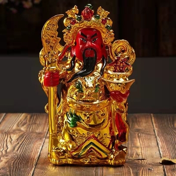 Керамична статуя Guan Gong, Бог на богатството, за дом, магазин и офис — украса за привличане на богатство