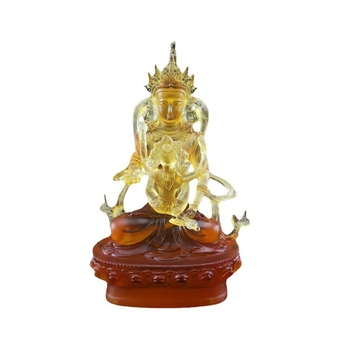Статуя Vajrasattva с древна цветна глазур, с двойно тяло Будда за тантрически храм