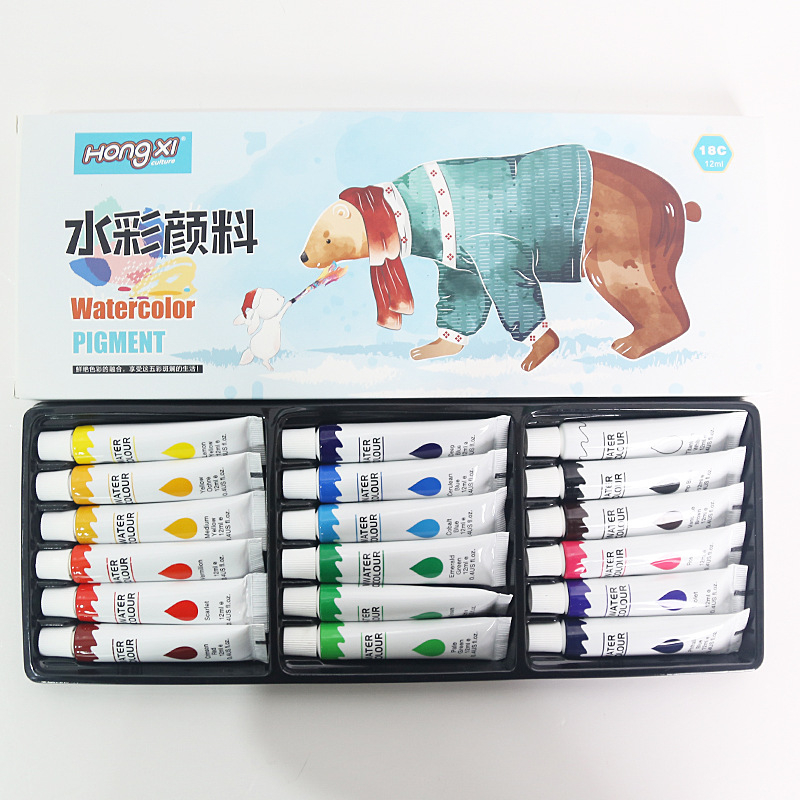 Set akvarela 12 boja, 6 ml, za učenike, djecu i početnike