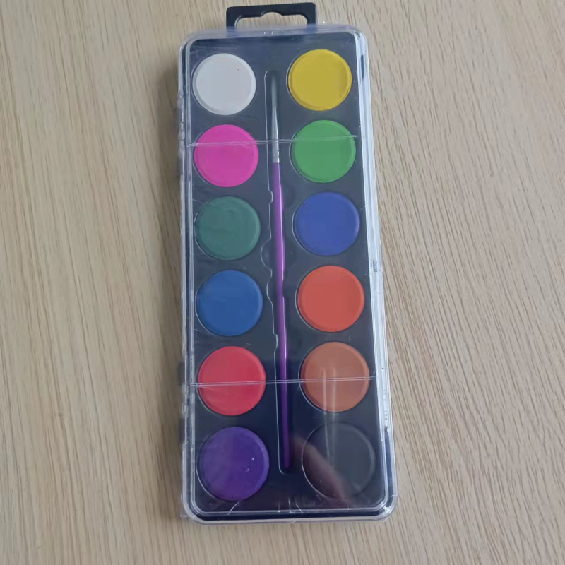 Set čvrstih akvarelnih pigmenata za djecu, netoksičan, za početnike, u maloj kutiji