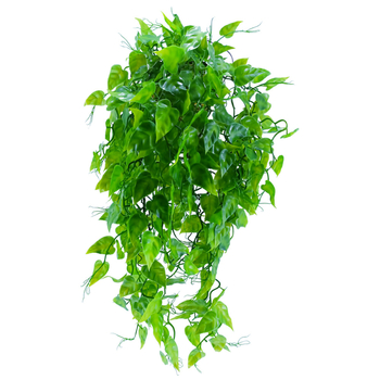 Plantă artificială de perete pentru decor, cu frunze de viță de cartof dulce și ornamente din ratan