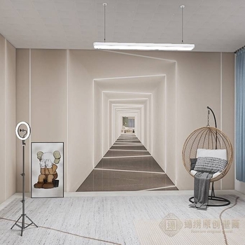 3D стереоскопичен тапет за просторна стая: дневна, студио и трапезария