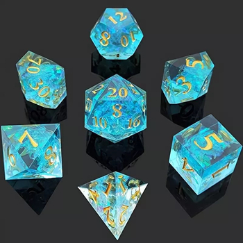 Set od 7 kockica od smole za Dungeons & Dragons i Call of Cthulhu RPG, poliedrične crvene