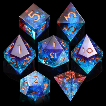 Set od 7 kockica od smole za Dungeons & Dragons i Call of Cthulhu RPG, poliedrične crvene
