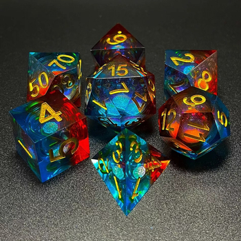 Set od 7 kockica od smole za Dungeons & Dragons i Call of Cthulhu RPG, poliedrične crvene