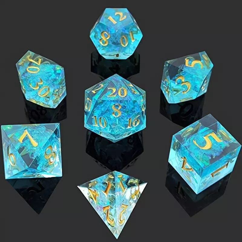 Set od 7 kockica od smole za Dungeons & Dragons i Call of Cthulhu RPG, poliedrične crvene
