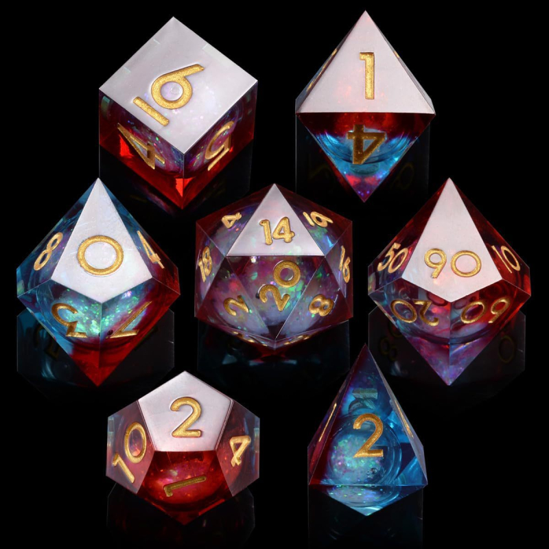 Set od 7 kockica od smole za Dungeons & Dragons i Call of Cthulhu RPG, poliedrične crvene