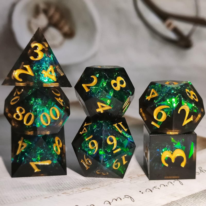 Set od 7 kockica od smole za Dungeons & Dragons i Call of Cthulhu RPG, poliedrične crvene