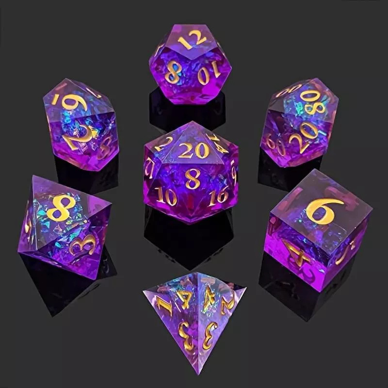 Set od 7 kockica od smole za Dungeons & Dragons i Call of Cthulhu RPG, poliedrične crvene