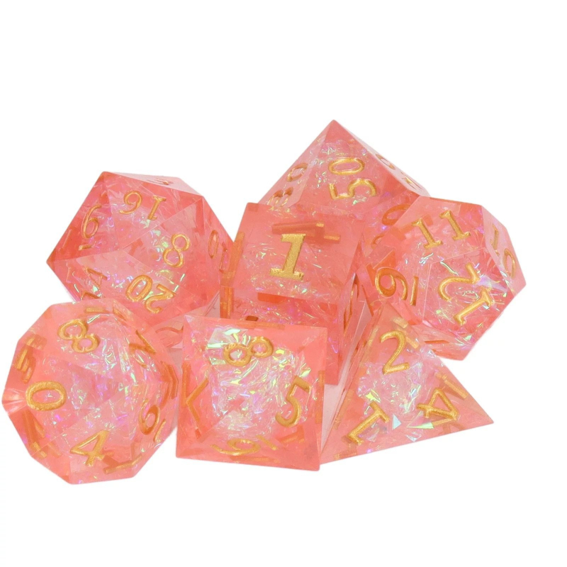 Set od 7 kockica od smole za Dungeons & Dragons i Call of Cthulhu RPG, poliedrične crvene