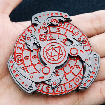 Mehaničke metalne rotirajuće kocke s metalnim diskom za Dungeons & Dragons i Cthulhu stolne igre