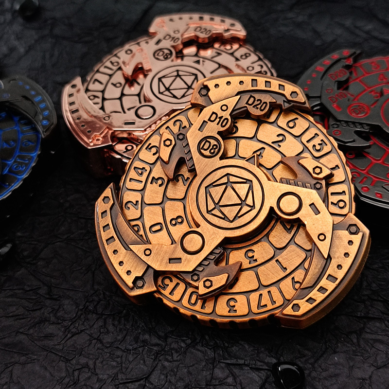 Mehaničke metalne rotirajuće kocke s metalnim diskom za Dungeons & Dragons i Cthulhu stolne igre