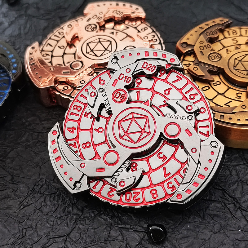 Mehaničke metalne rotirajuće kocke s metalnim diskom za Dungeons & Dragons i Cthulhu stolne igre